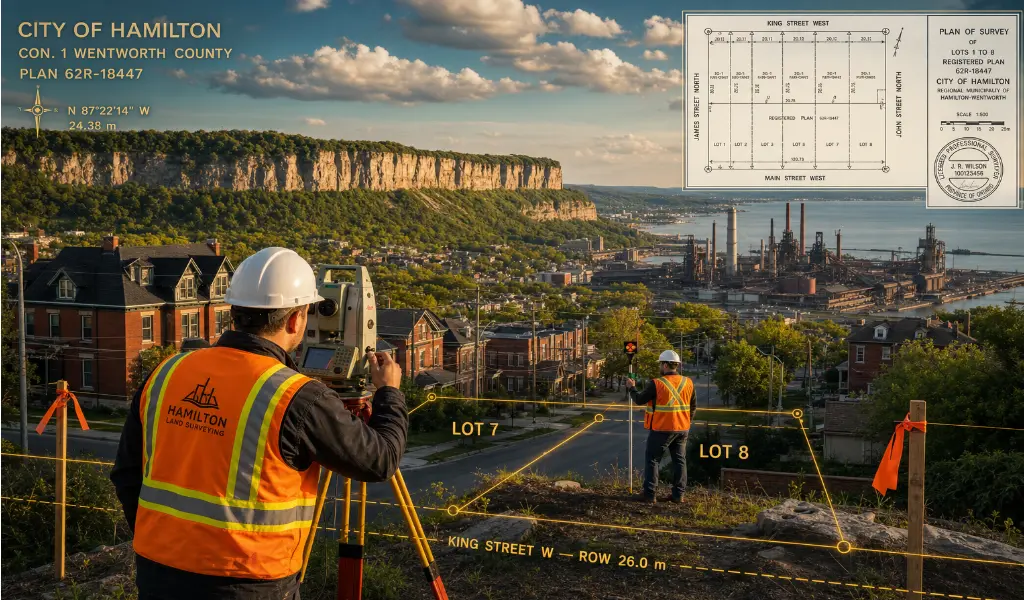 Surveyors mapping the terrain in Hamilton, Ontario